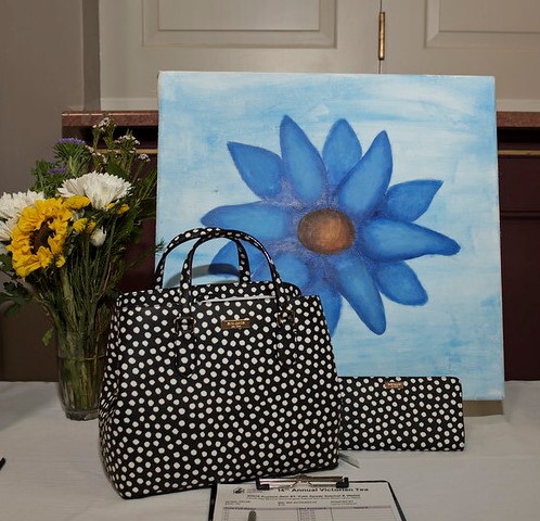 Flowers, handbag, wallet, and flower artwork